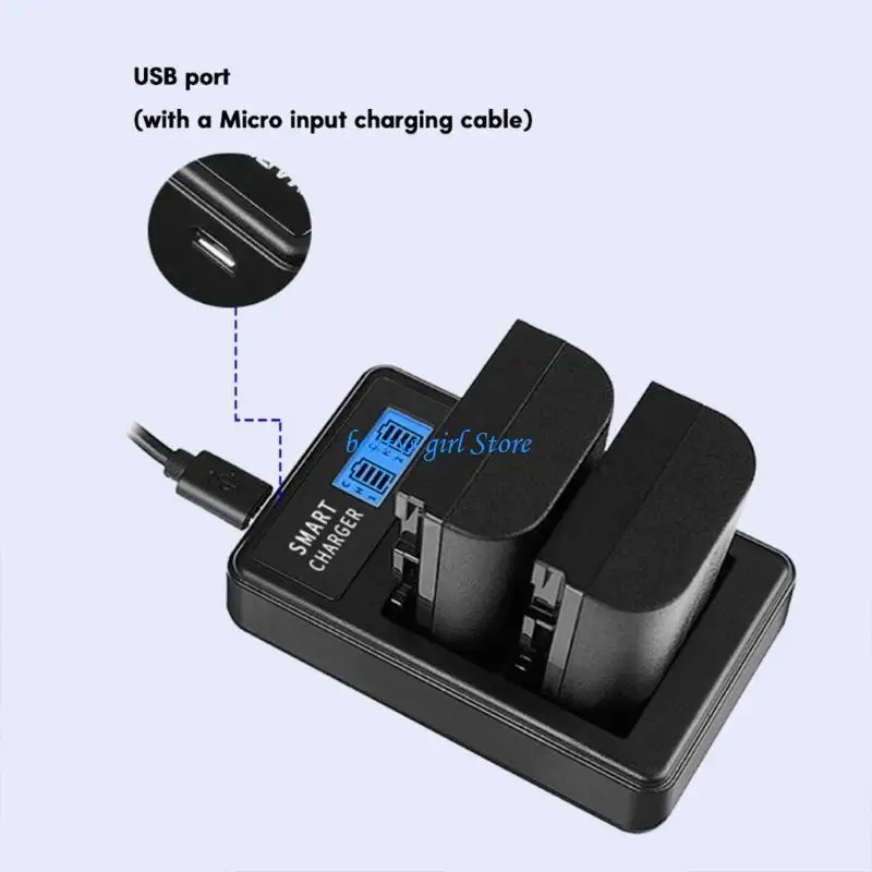 

C7AB Convenient and Portable BLH1 LCD Double Slot Camera Battery for Olympus EM1 MARKII EM1-2 EM1 Mark 2 EM1