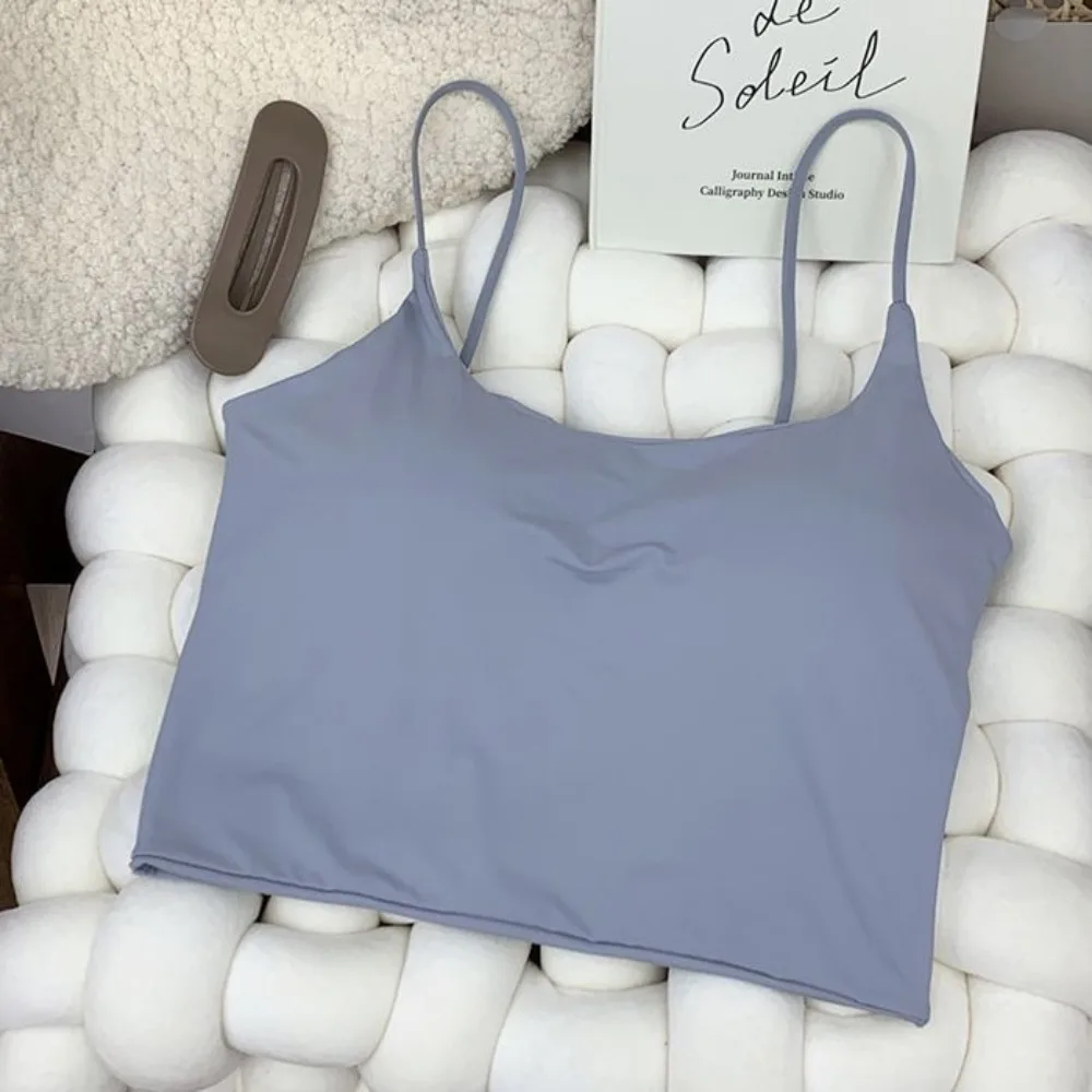Fashion U-Neck Camisole Vest Slim Fit Slim Summer Top With Padded Cups Underwear Bottoming Shirt Daily Wear