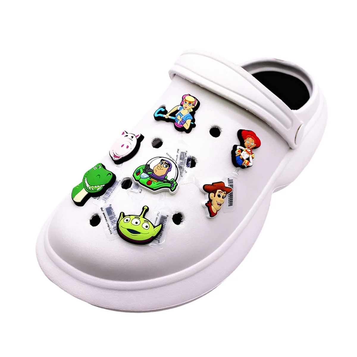 1pcs Cartoon PVC Toy Story Shoe Charms Clog Sandals Buckle Decorations Shoe Accessories Buzz Lightyear Unisex Boys Girls Gift view 2