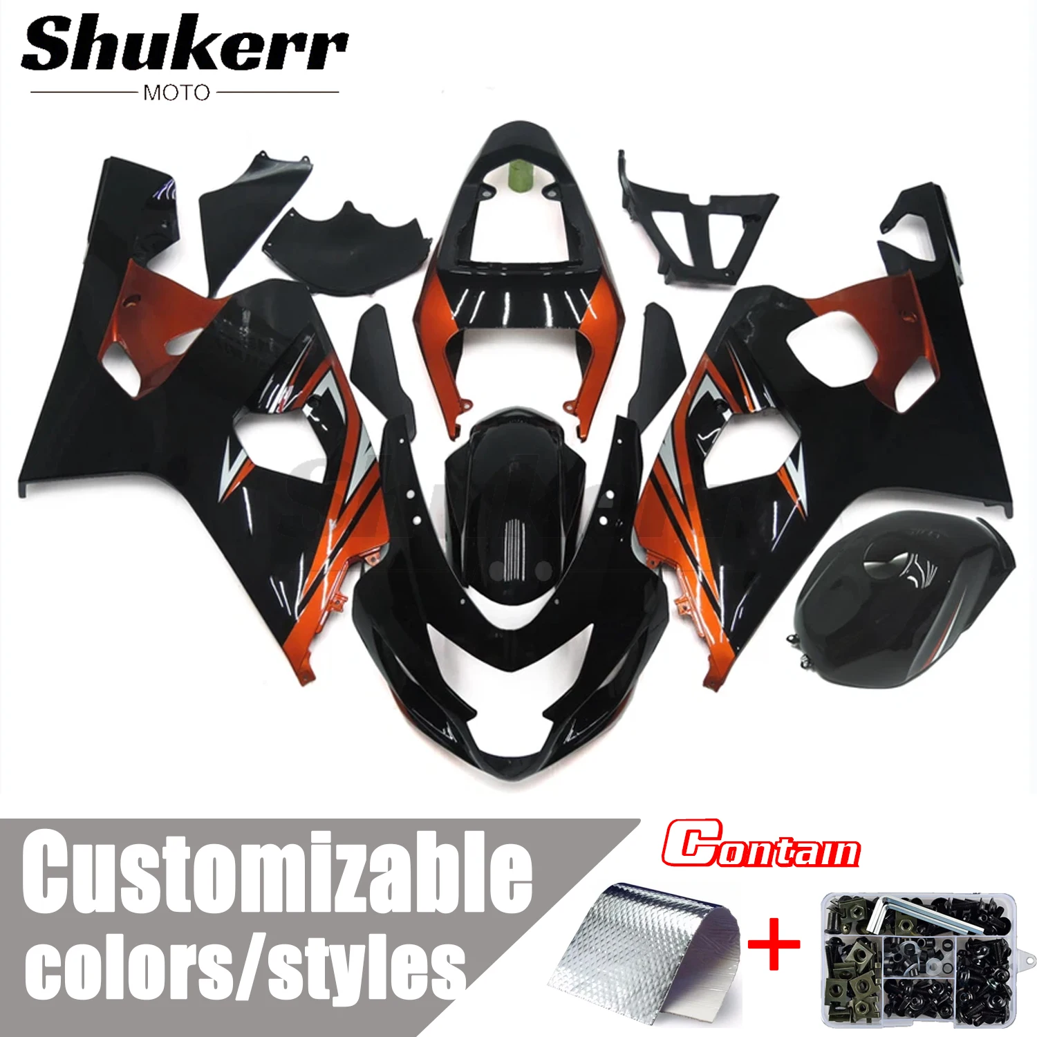 

Fit for Suzuki Gsxr600 Gsx-R 750 2004 - 2005 K4 New Abs Motorcycle Plastic Fairing Kit Injection Mold Bodywork Panel Kit Black