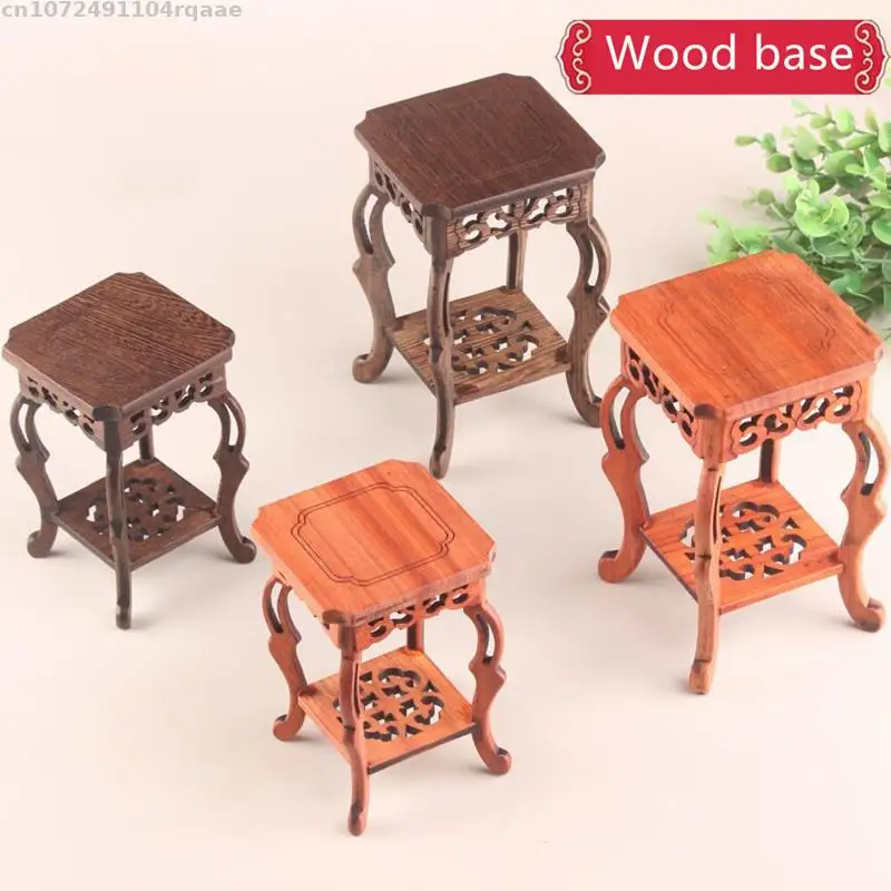 2 Style Wooden Display Stand Tea Sets Pedestal Vase Flower Pot Bonsai Plant Decorative Shelf Buddha Incense Base Fish Tank Table