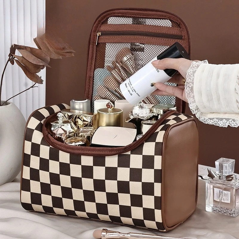 Convenient Portable Makeup Bag for Travel, Large Capacity, High-End, Waterproof PU Storage Bag, Makeup Bag WJ52