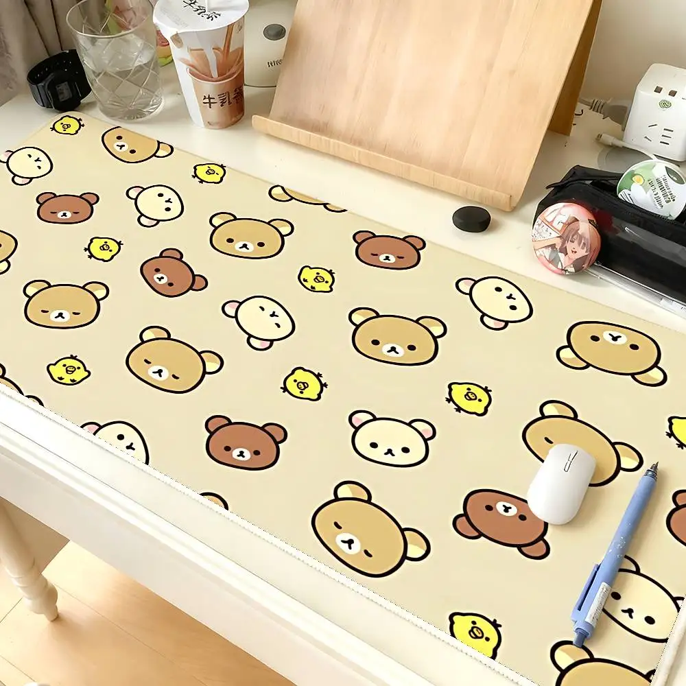Cute R-Rilakkumas Mouse Pad Computer Mat Deskpad Laptop Keyboard Mat Office Large Landscape Mousepad