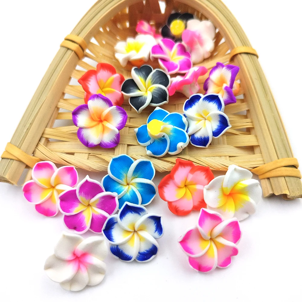 6/12 Pieces Of 20MM Flower Beads Lmposen Polymer Clay Beads Hawaiian Jewelry DIY Make Necklace Earrings Bracelet Accessories