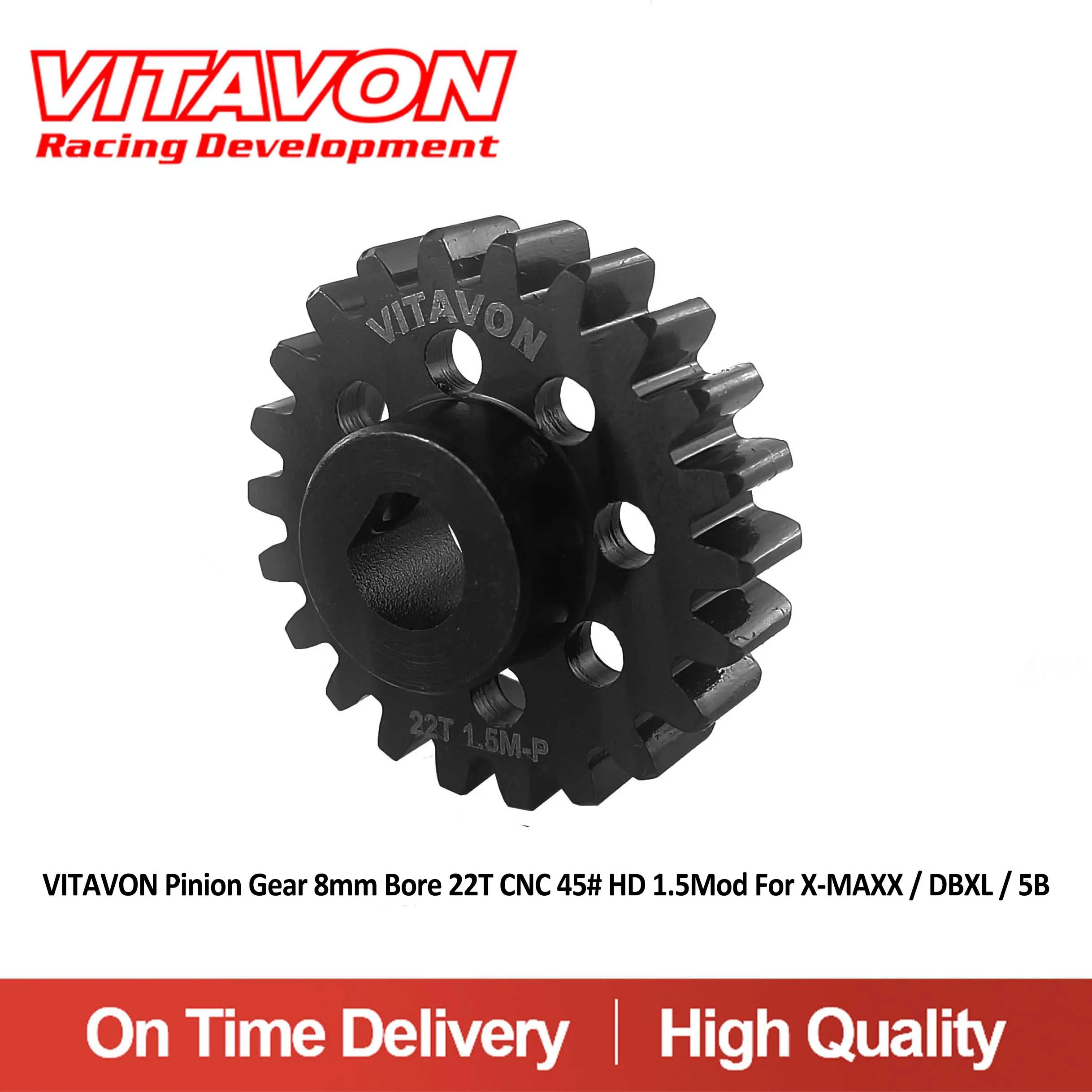 VITAVON CNC 45# HD 1.5Mod 20T/22T Pinion Gear 8mm Bore For X-MAXX/DBXL/5B