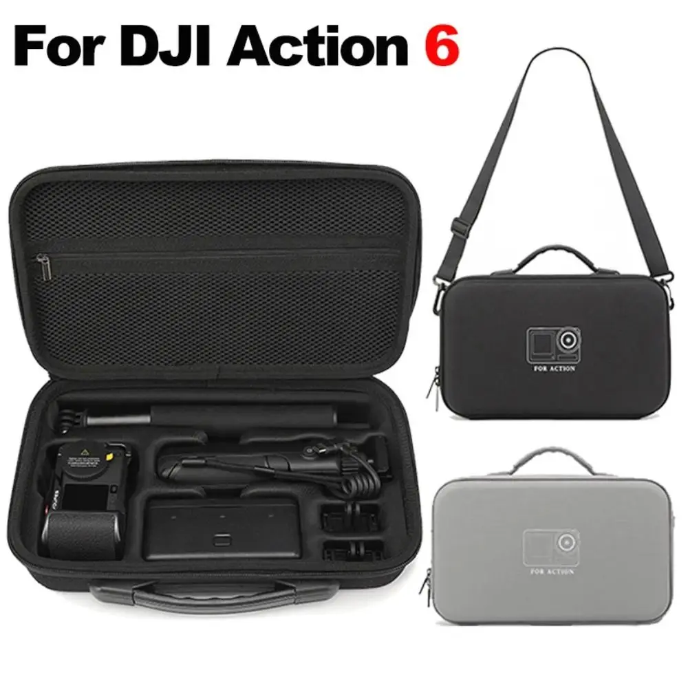 Portable EVA Camera Storage Box Waterproof Anti-pressure Shoulder Bag Hard Shell Carrying Suitcase for DJI Osmo Action 6 Camera
