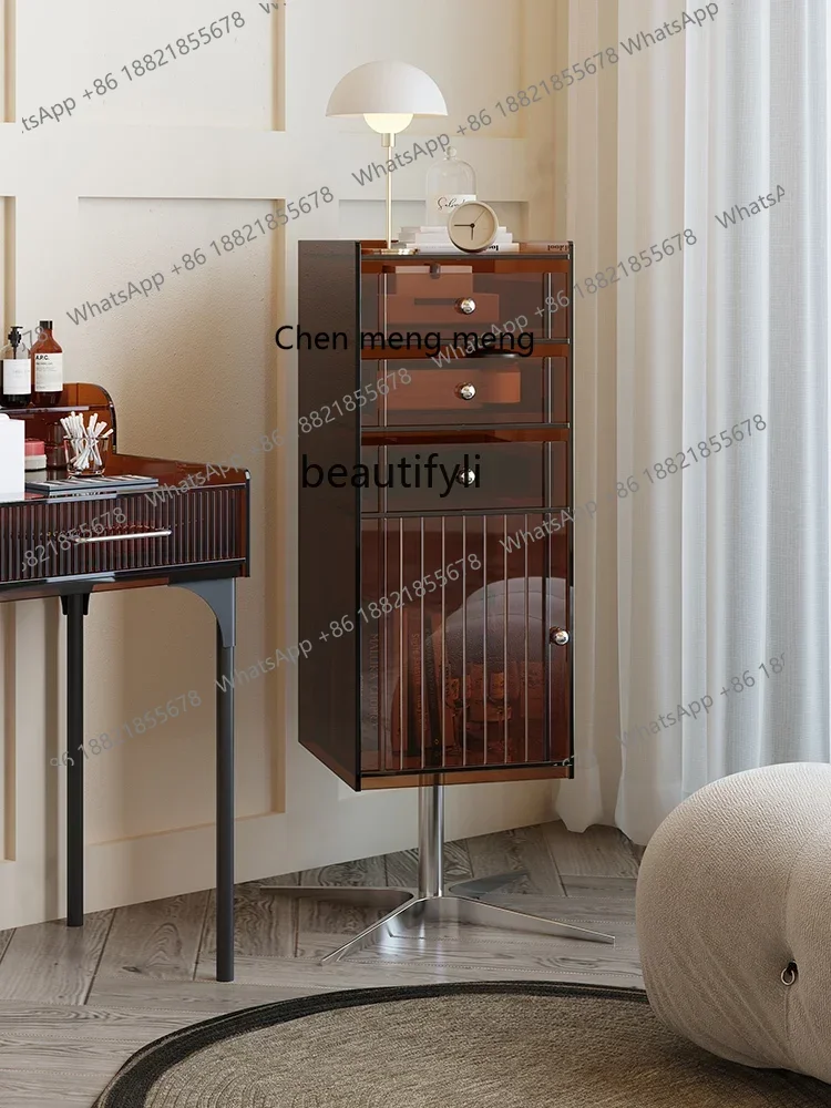 

ss7304 Acrylic Rotating Bookcase Locker Study Living Room Side Cabinet Modern Minimalist File Cabinet