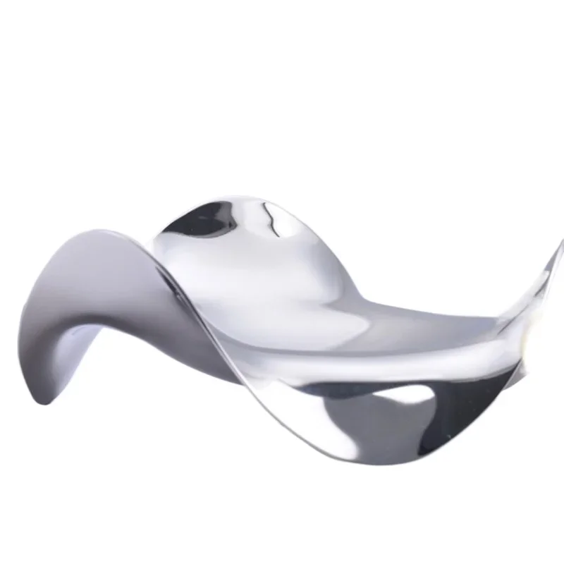 موجات من الفولاذ المقاوم للصدأ، غرفة نموذجية لمكتب مبيعات أطباق الفاكهة، ديكور ناعم لطاولة القهوة في غرفة المعيشة، لوحة منحنية لدرجة التخزين