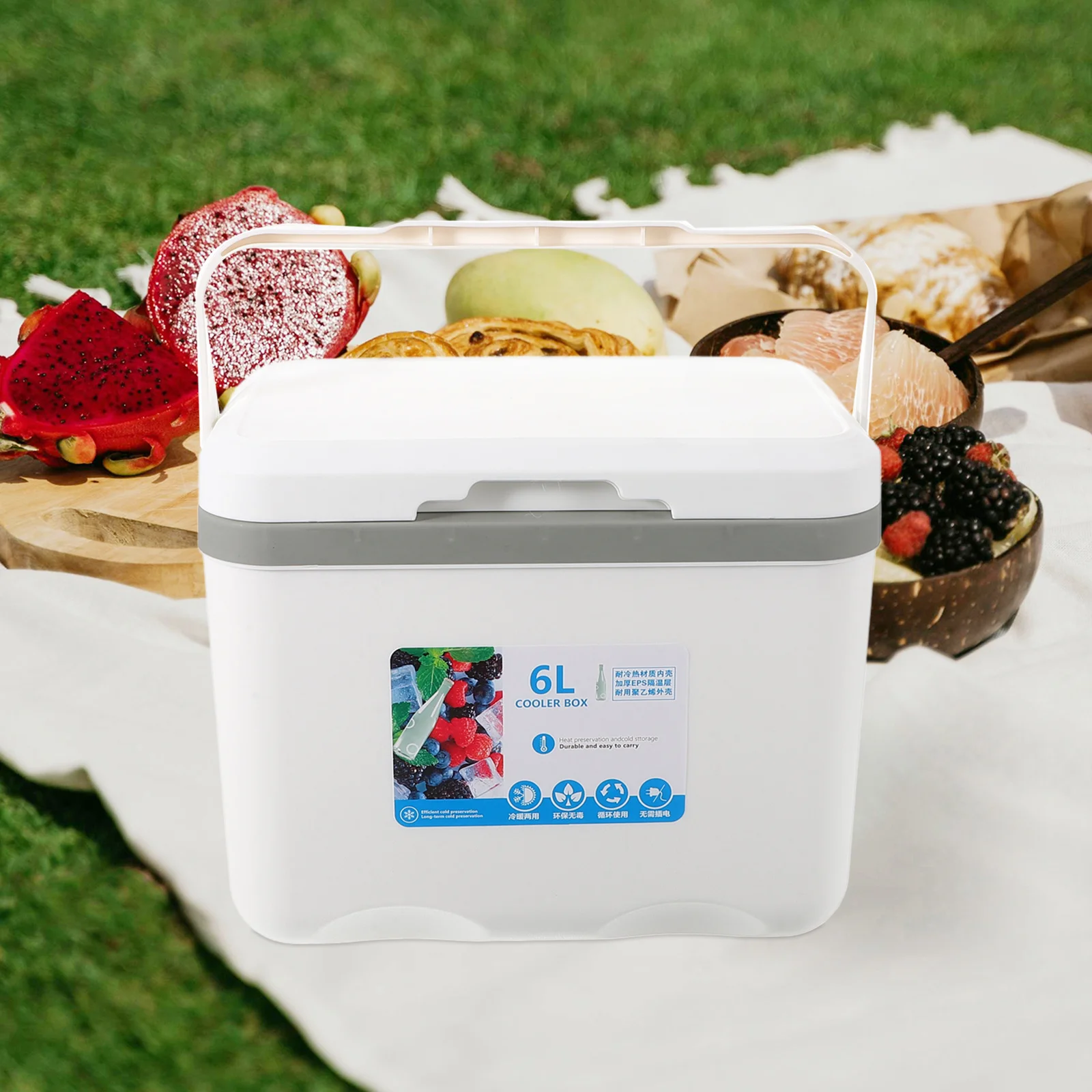 大容量クーラーボックス ポータブル断熱ピクニックコンテナ キャンプ アウトドア 食品保存 車載冷蔵庫