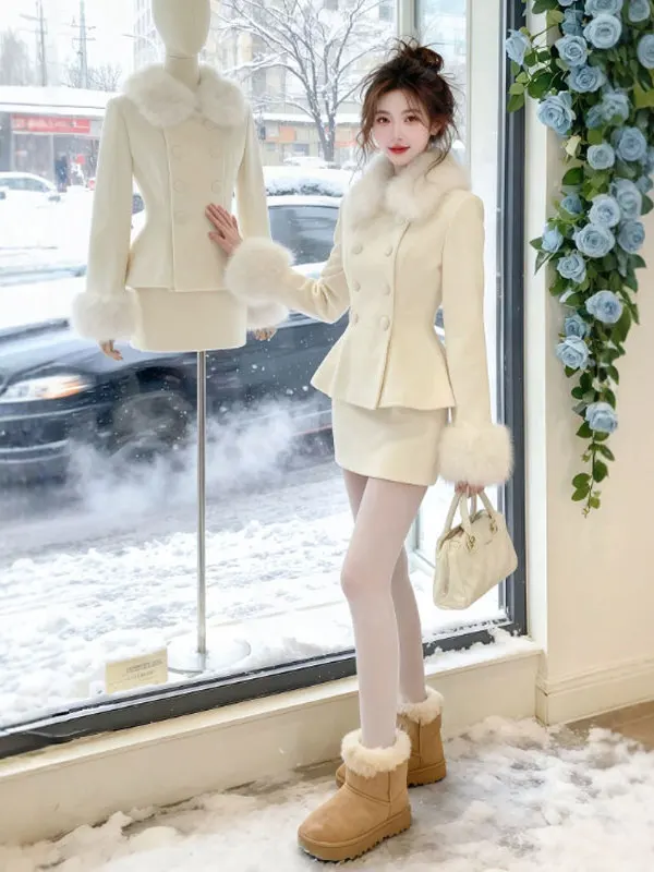 

Ele Gentle Sle Two-Piece Set Coat And Skirt Bodycon Spring Faion Women's Comfortable Cotton Button up Casual Wear