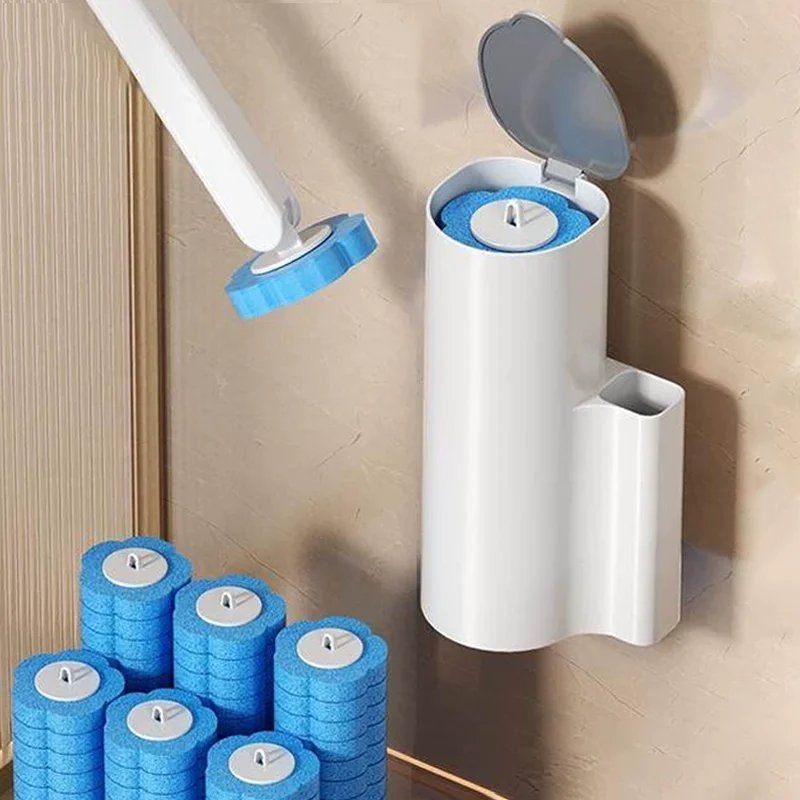 Toilet Brush Disposable Replacement Head Cleaning Kit Wall Mounted Toilet Bowl Brush Long Handle Home Wc Accessories Tool