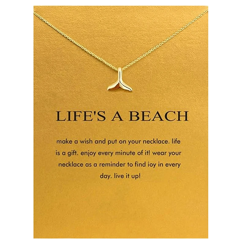 Delicado collar de cola de pez de sirena chapado en oro para mujer, accesorios de joyería de playa de verano
