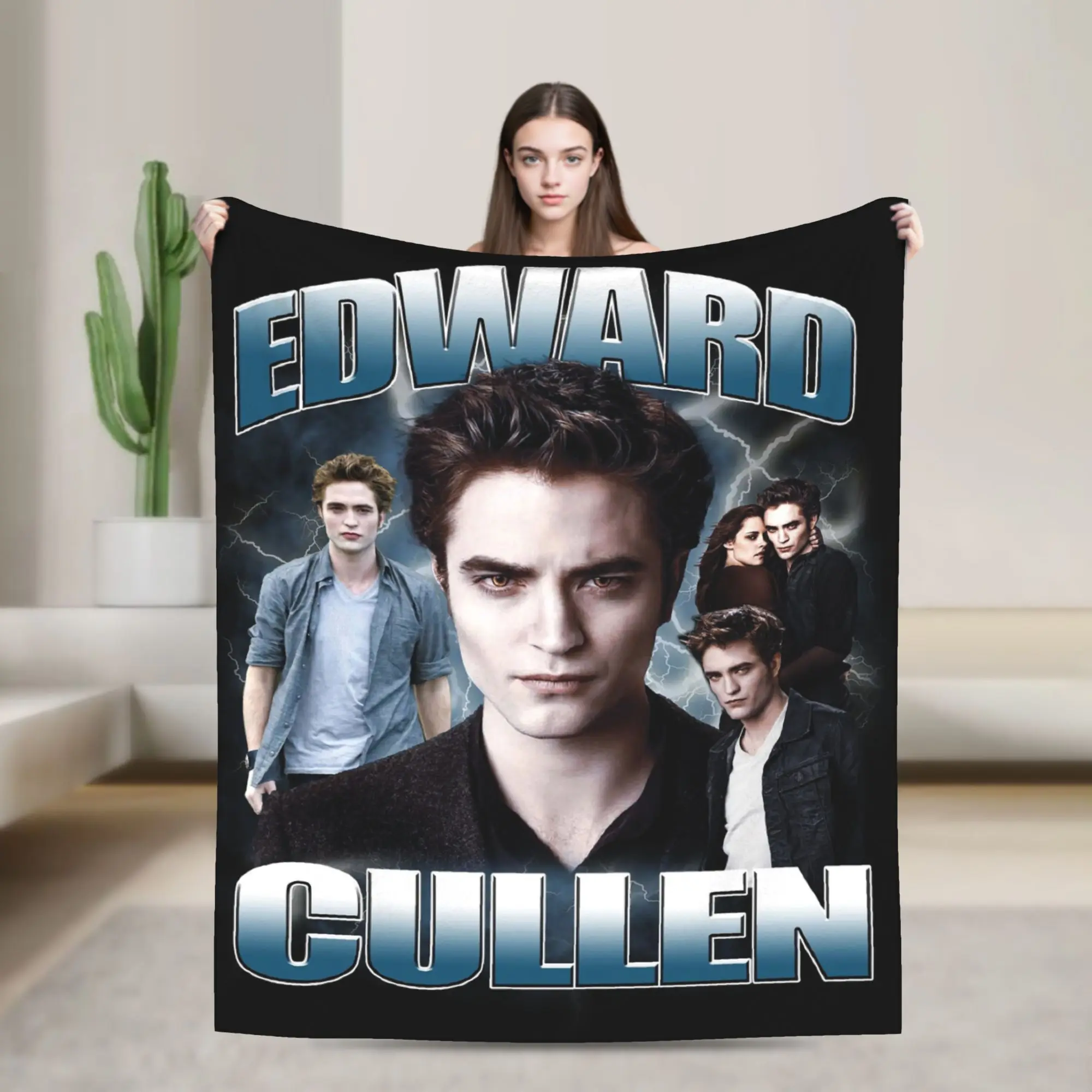 Edward Cullen Twilight Blanket Flannel Autumn/Winter  Breathable Ultra-Soft Throw Blanket for Sofa Travel Rug Piece