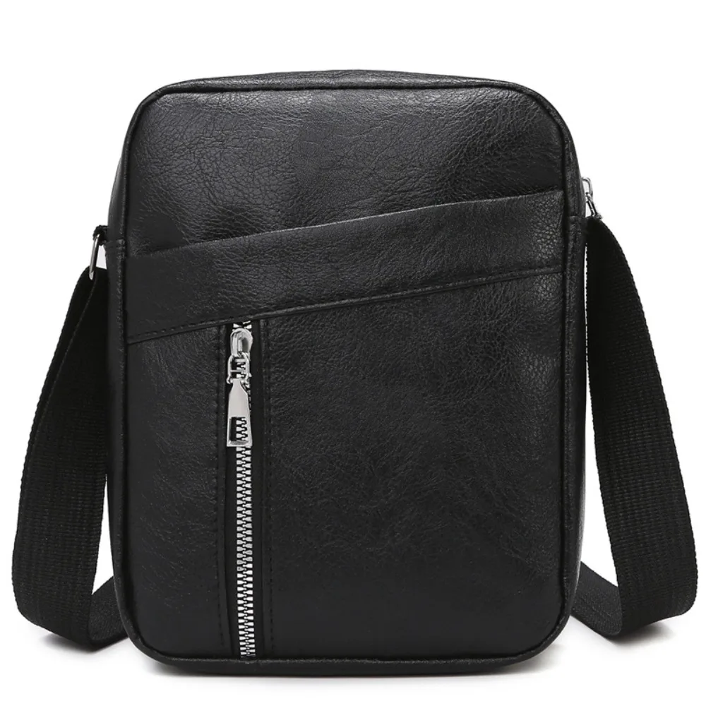 

Модные мужские сумки-мессенджеры из искусственной кожи, водонепроницаемая мужская сумка-слинг большой вместимости, черная мужская сумка через плечо