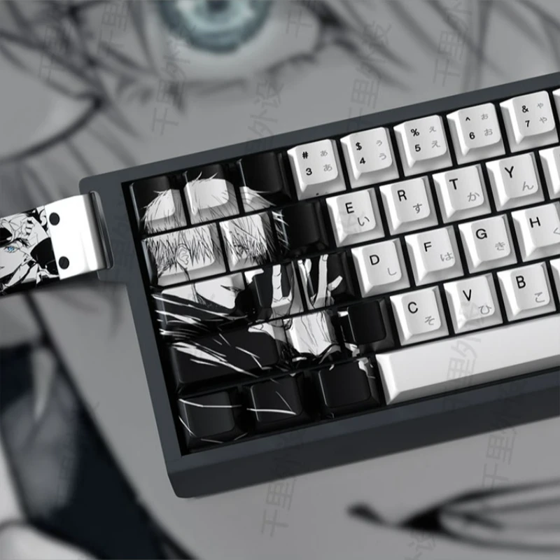 Jujutsu Kaisen Keycaps 105Keys Gojo Satoru Anime Keycaps Personalized Custom PBT Mechanical Keyboard Keycaps for Wooting 60he