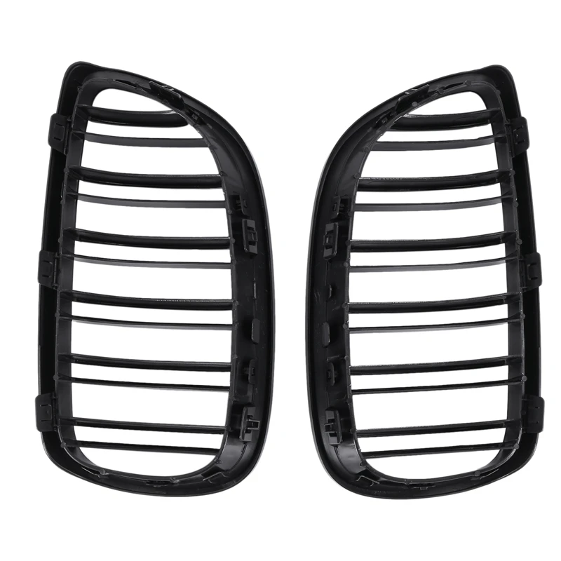 2Pcs Front Bumper Kidney Twin Fins Sport Grill Grille for BMW E92 E93 M3 2006-2009 08-13 3-Series M3(E92/E93) 07-10 E92 2D Coupe