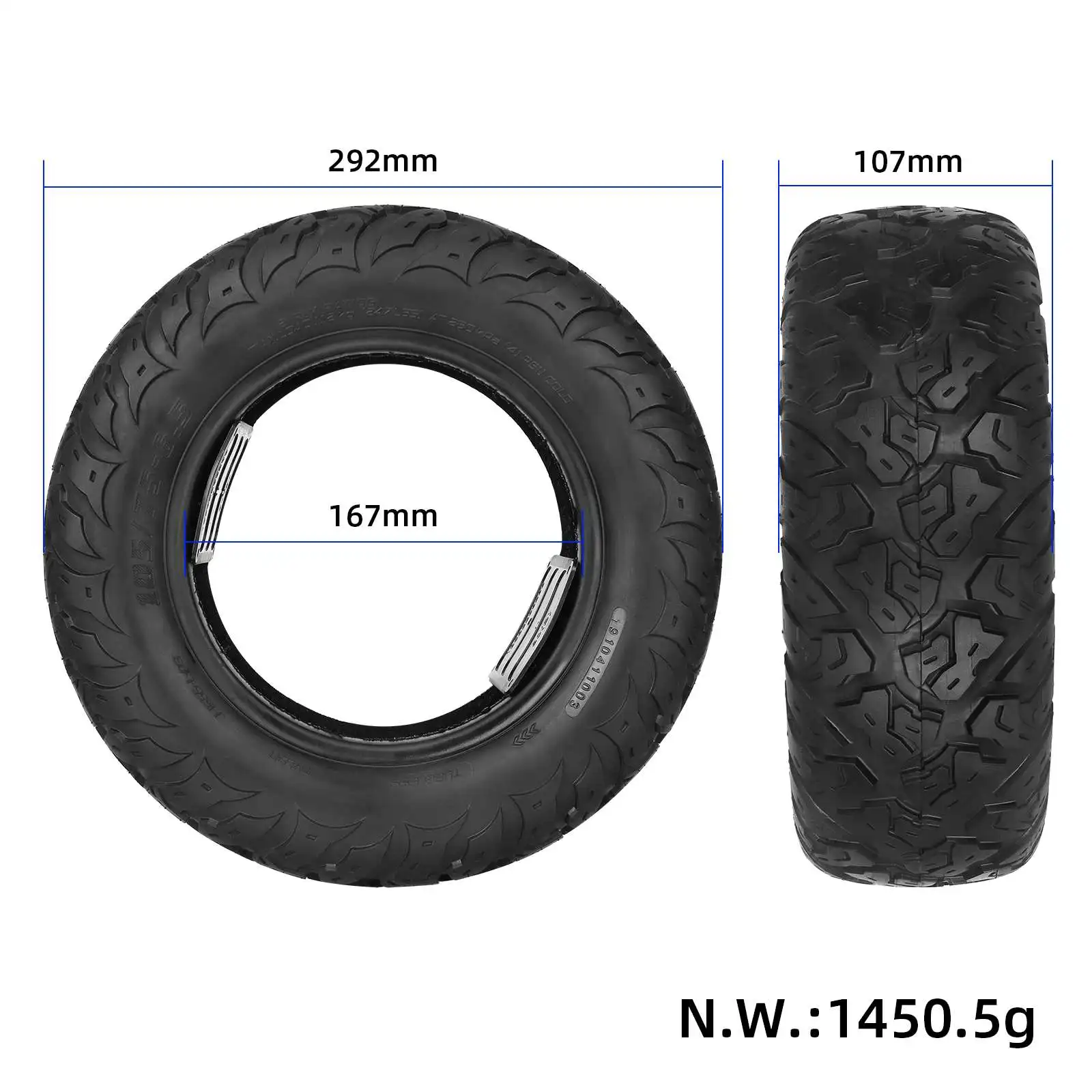 12 Inch 105/75-6.5 Vacuun Tire Thick Off-road Tire For Electric Scooter Balance Car Rubber Tyre Tubeless Tires Replacement Parts