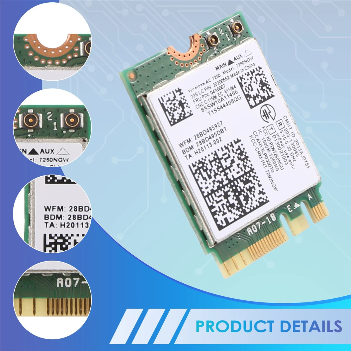 SMIEA レノボ T440 X240 Y40 Y70 Y50 7260AC ワイヤレスネットワークカード 4.0 Bluetooth 04X6007