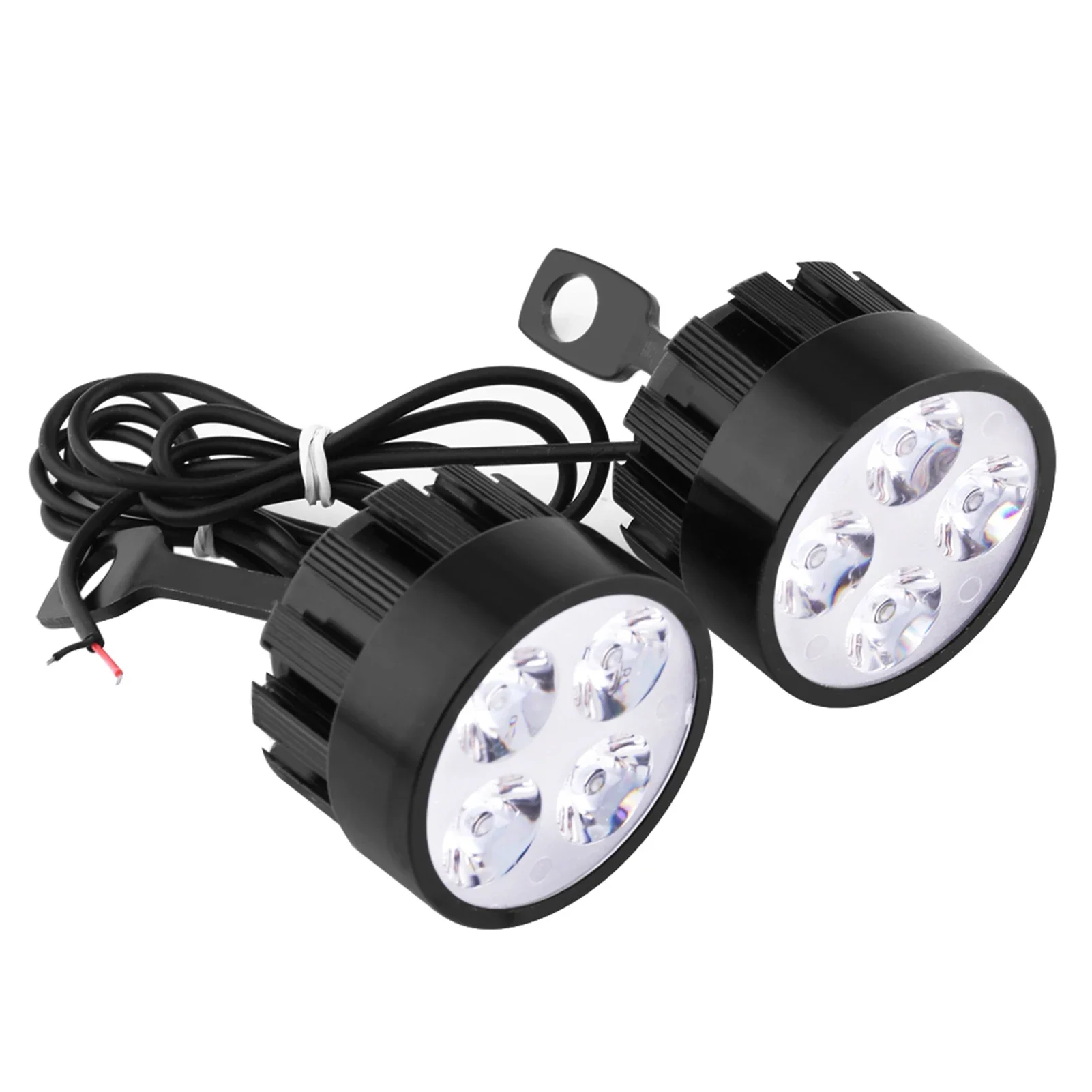 1 Pair Universal Motorcycle Headlight LED Driving Fog Spot Head Light Spotlight Lamp