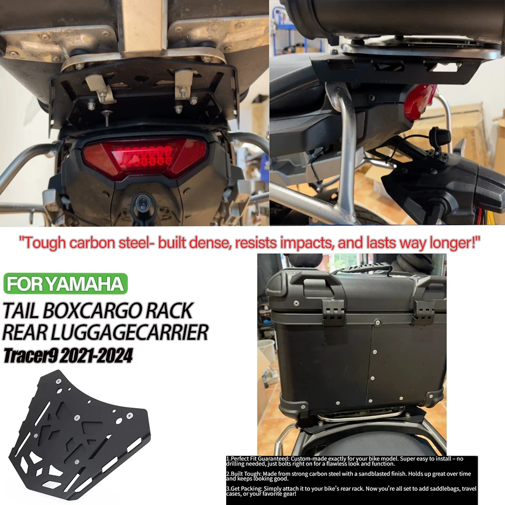 

【MotoMagnet 】Motorcycle Rear Luggage Carrier Rack Cargo Storage Box Support for YAMAHA Tracer 9 GT plus 2021-2024