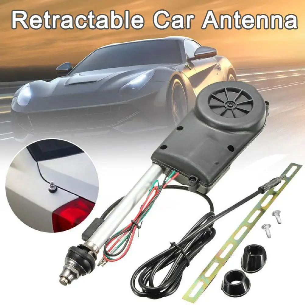 Retractable Car Antenna Auto Retractable Radio Antenna Retrofit Kit 12V External Car Antenna Car Replacement For Car Univer N8J6