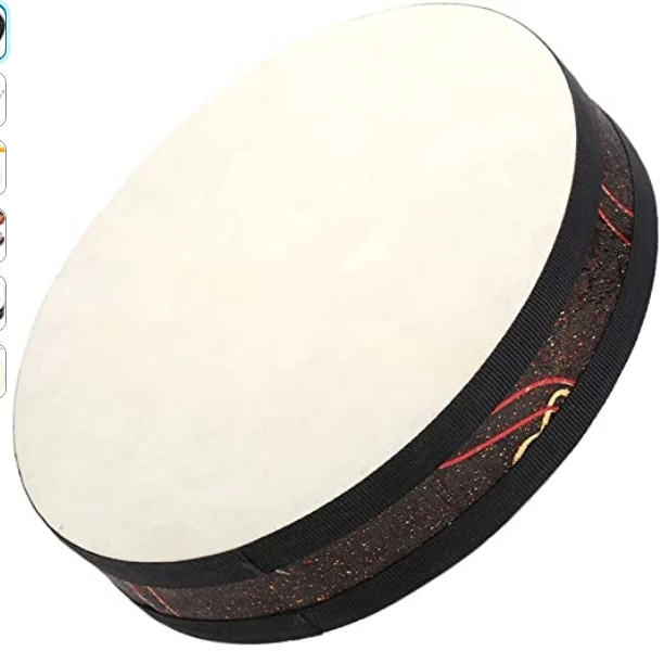 

Ocean Wave Bead Drum Musical Instrument with Wood & Goat Skin, 8"(20*5.5cm/8*2.2in) 213g/7.5oz and 10"(25*5.5cm/10*2.2in)