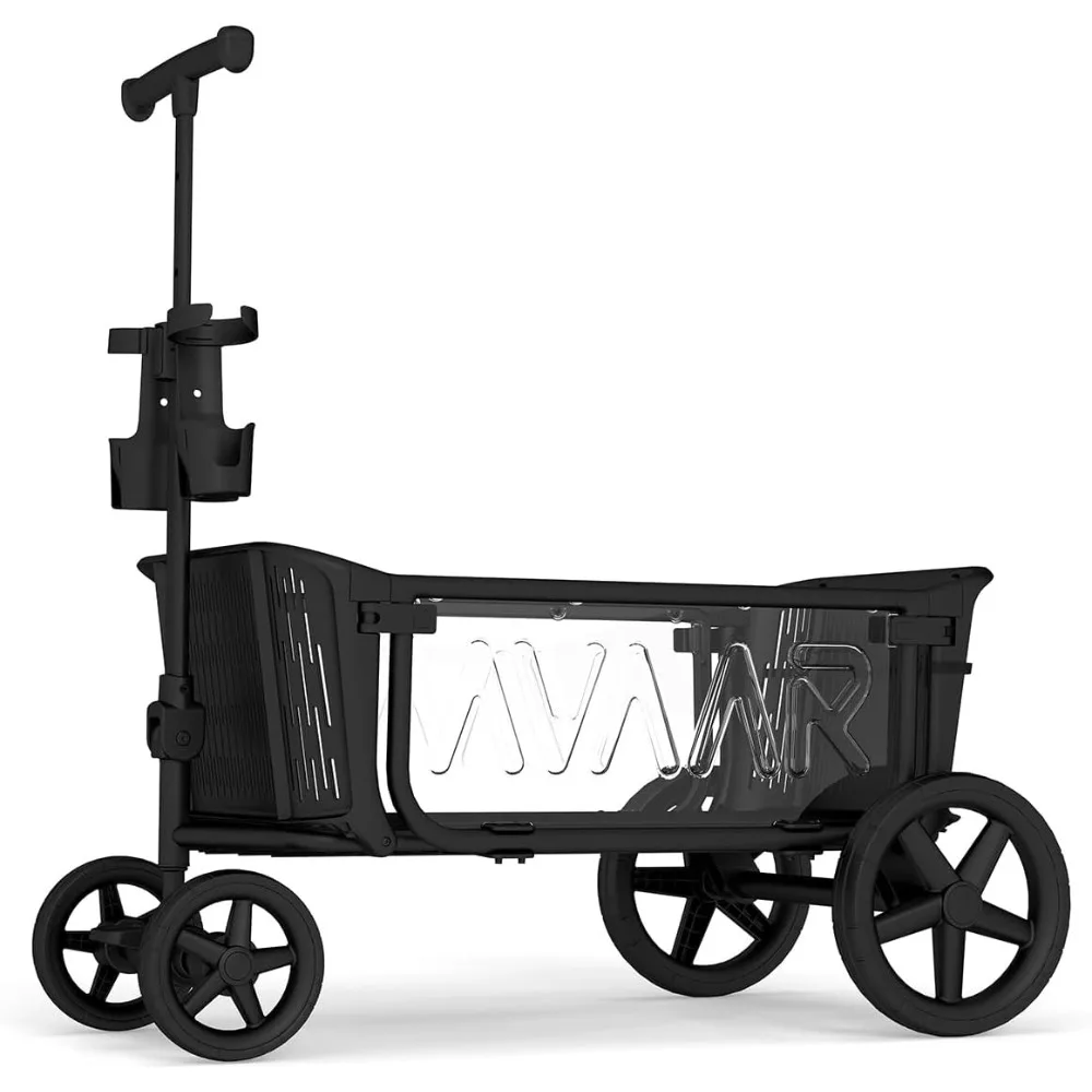 400lbs Large Capacity Collapsible Wagon Cart,Folding Utility Cart Heavy Duty, Camping Fishing Beach Travel Storage, B