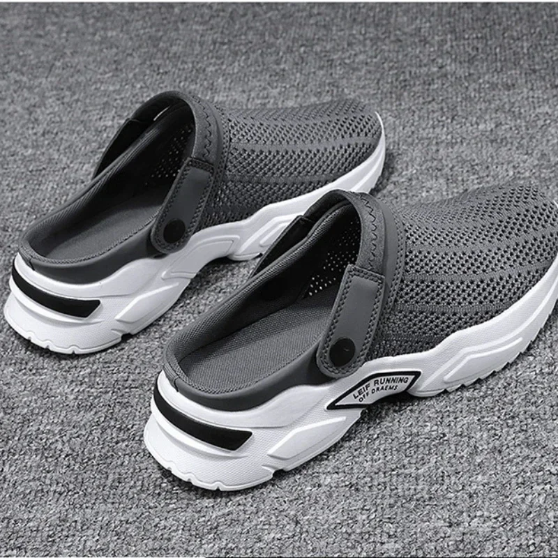 Men Summer Sandals Platform Sandals Designer Mesh Mules Breathable Padded Beach Slippers  Slip on Lightweight Men Sneakers