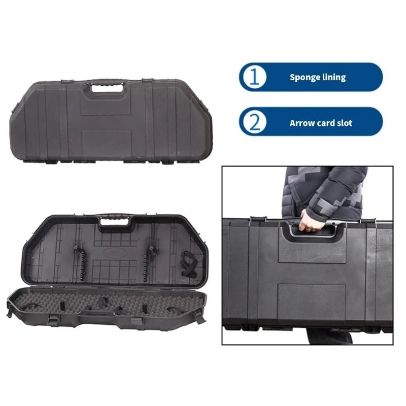 

Large Capacity Compound Bows Case Light Weight Shockproof Bows Storage Bag Handheld Hard Plastic Bows Box Easy to Carry K1YF