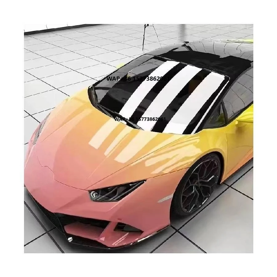 Orange pink Gradient Digital Printing Gloss Color Shift Decal Car Stickers