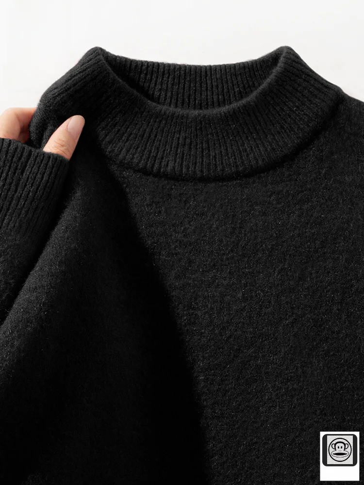 

Men's Fce Lined Thiened f High Collar Knitted Sweater Winter Warm Inner Wear Casual Faion Urban Sle