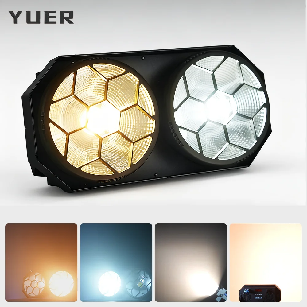 

2x100 Вт светодиодный COB с индивидуальным управлением, блиндерный светильник, холодный, теплый белый эффект стирки, сценический светильник DMX512 для DJ Disco Party, барного клуба