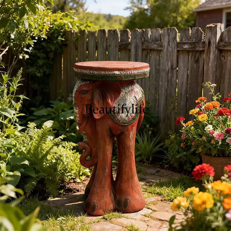 Vintage elephant Roman column decoration ornament garden courtyard wedding display stand arrangement props