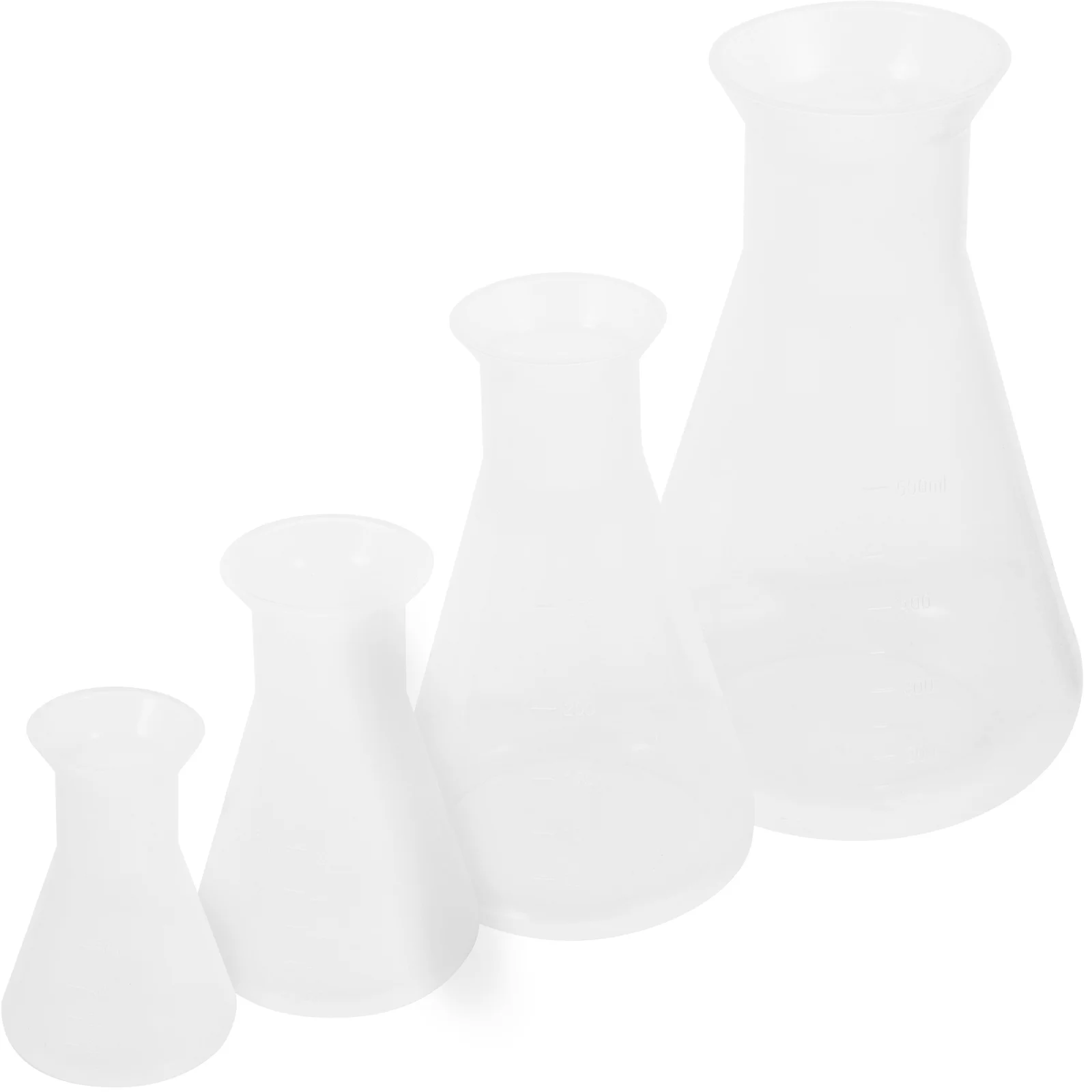 

4 Pcs Erlenmeyer Flask Conical with Scale for Chemistry Laboratory Glassware Plastic Science Experiment Scientific