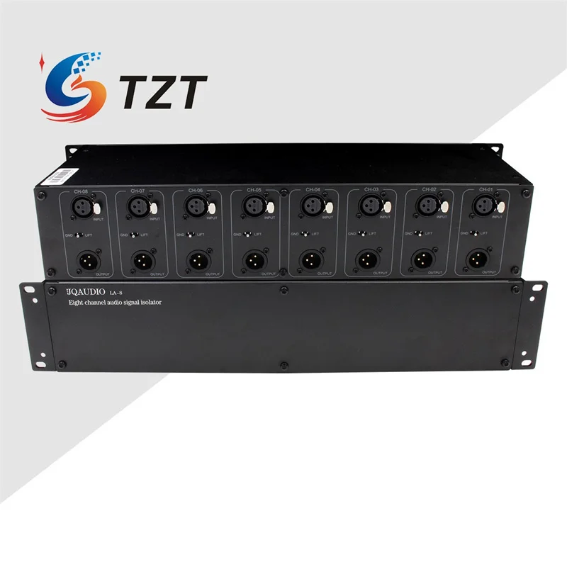 

TZT LA-8/LA-4, версия для установки в стойку, 8-канальный/4-канальный изолятор аудиосигнала, 8 входов/8 выходов/4 входа/4 выхода, шумоподавление аудиосигнала