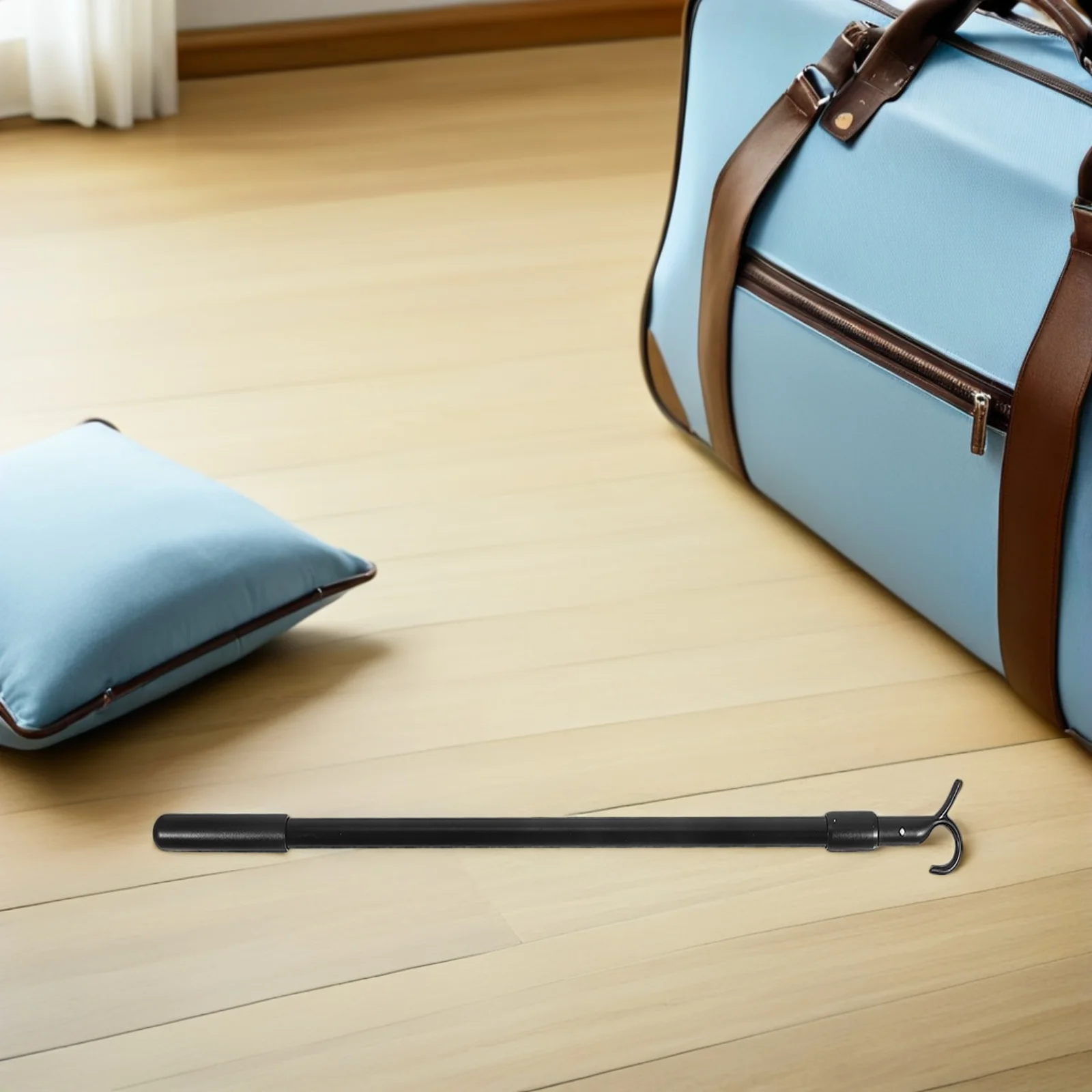 

2pcs Extendable Curtain Rods Aluminum Alloy Retractable Draw Rods Adjustable Pull Pole For Blinds Clothes Hanger Hook Up Down