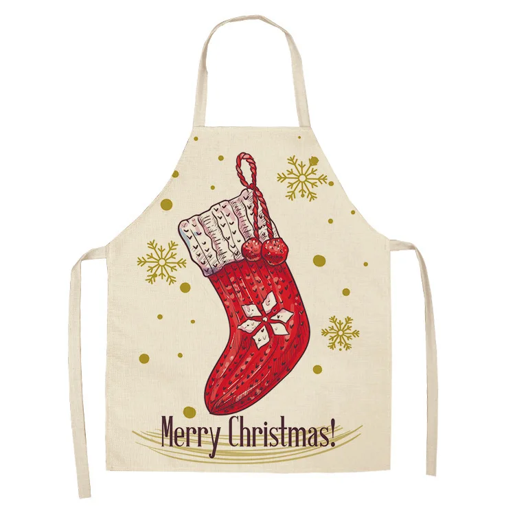 Christmas series elk car cotton linen antifouling apron adult children kitchen housework cleaning  overalls