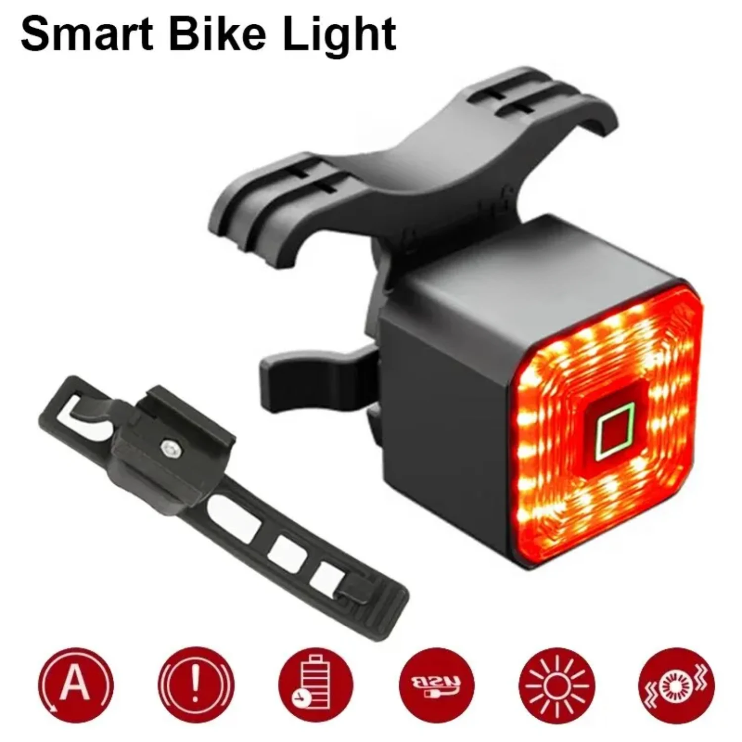 Smart Bicycle Rear Light Auto Start Stop Brake Sensing Induction Waterproof USB Charging Cycling Tail Taillight  Bike Light