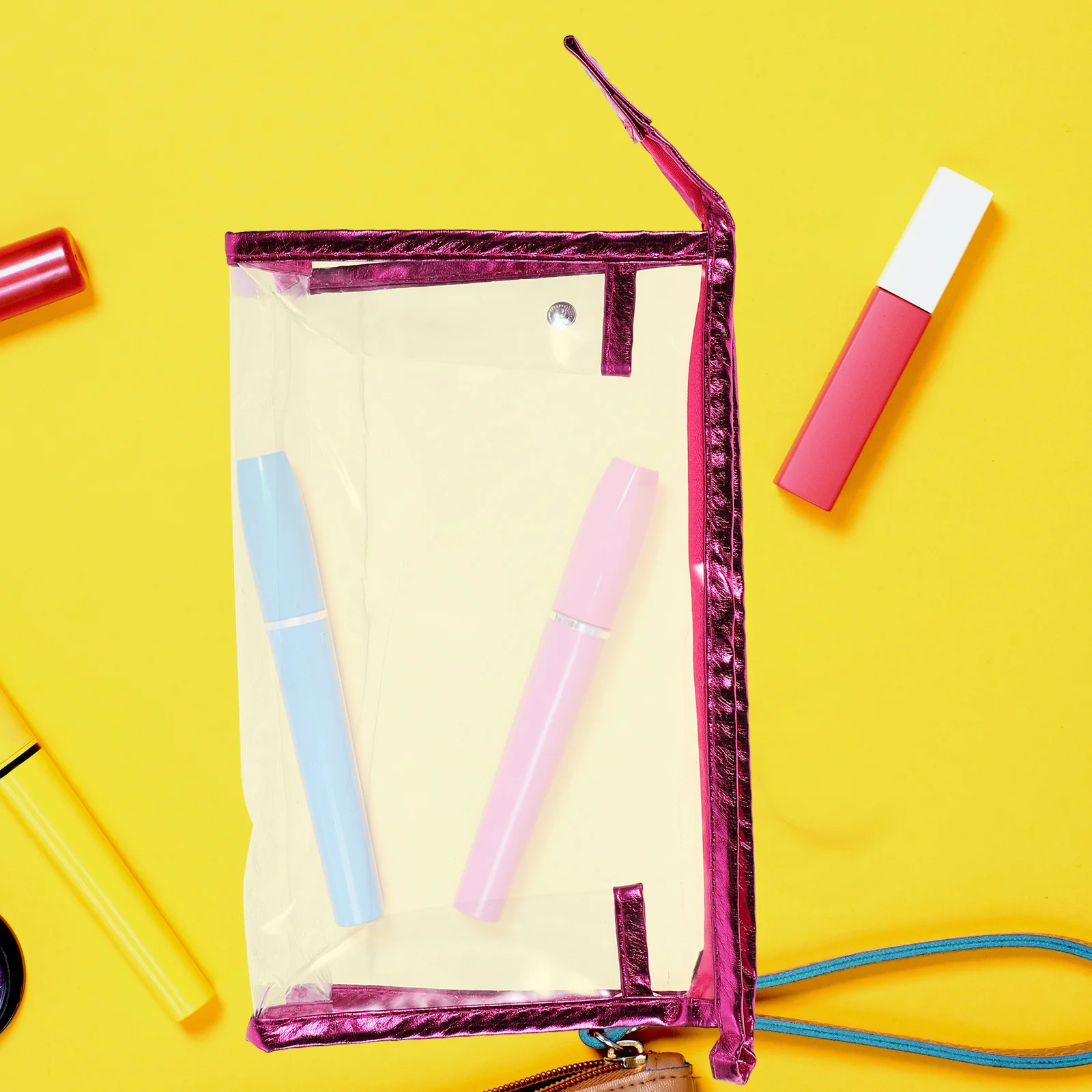 

4Pcs Clear Makeup Bag Transparent Organizer Portable Travel Toiletry Storage Pouch Zipper Closure Durable Waterproof