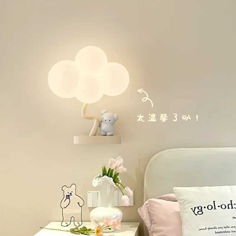 

Bedroom bedside cloud wall lamp 2025 new Internet celebrity creative cartoon art living room background wall lamp Zhongshan
