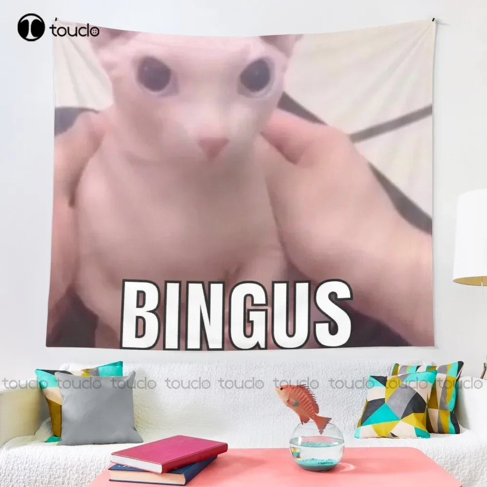 Bingus Bingus Cat Meme Bingus Meme Bignus Cute Funny Tapestry Tapestry Indie Blanket Tapestry Bedroom Bedspread Decoration