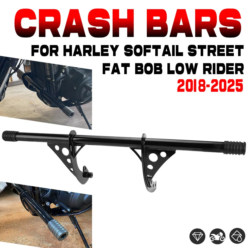 

For Harley Softail Standard Low Rider FXLR Street Bob Fat Bob 2018-2025 Motorcycle Bumper Frame Protector Engine Guard Crash Bar