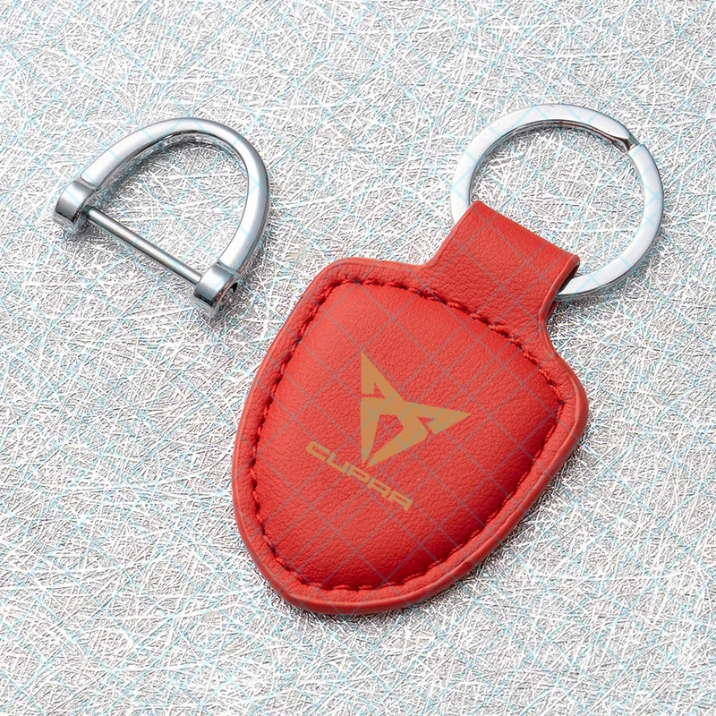 1PC Fashion Car Keychain Ring Leather   Key Chain Gift For Seat Cupra Raval Born Leon Formentor Ateca Terramar Auto Accessories