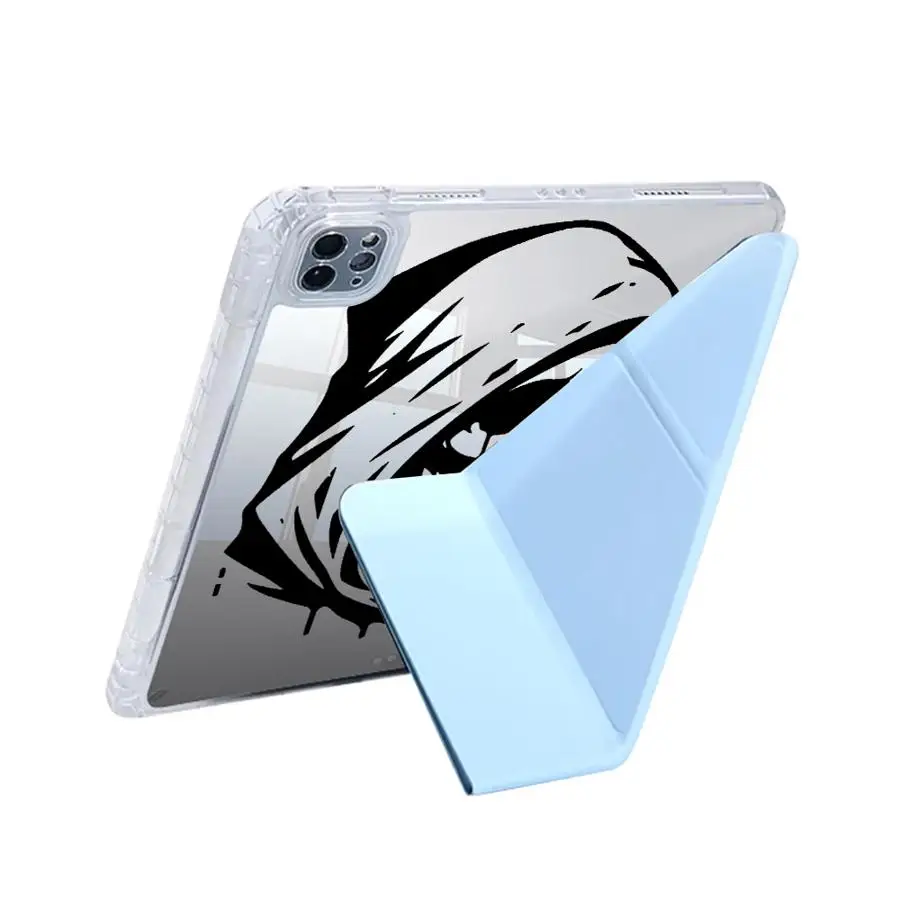 Skeleton Tablet Case For iPad Pro 2025 Pro 11th 10th 9th 8th 7th 12.9inch Mini 6 7 Air 4 5 M3 M2 1 2 M4 11inch Y-Fold Holder