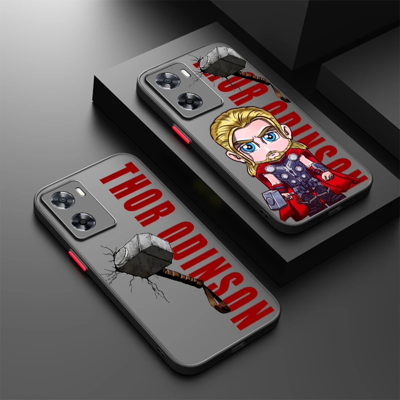 

Thor Odinson God Of Thunder Frosted Translucent For OPPO X5 X3 A54S A5 A94 A16 A53S A57 A74 A72 A96 A98 A78 5G Funda Phone Case