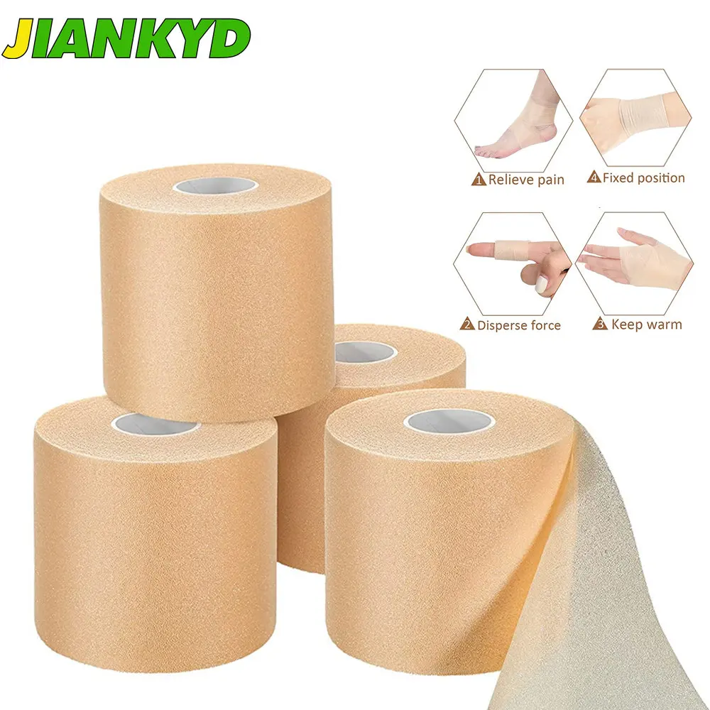 1Roll Elastic Adhesive Bandage Tape Self Adherent Cohesive Wrap Bandages for Sports Ankle, Knee and Wrist Sprains Animal Pets