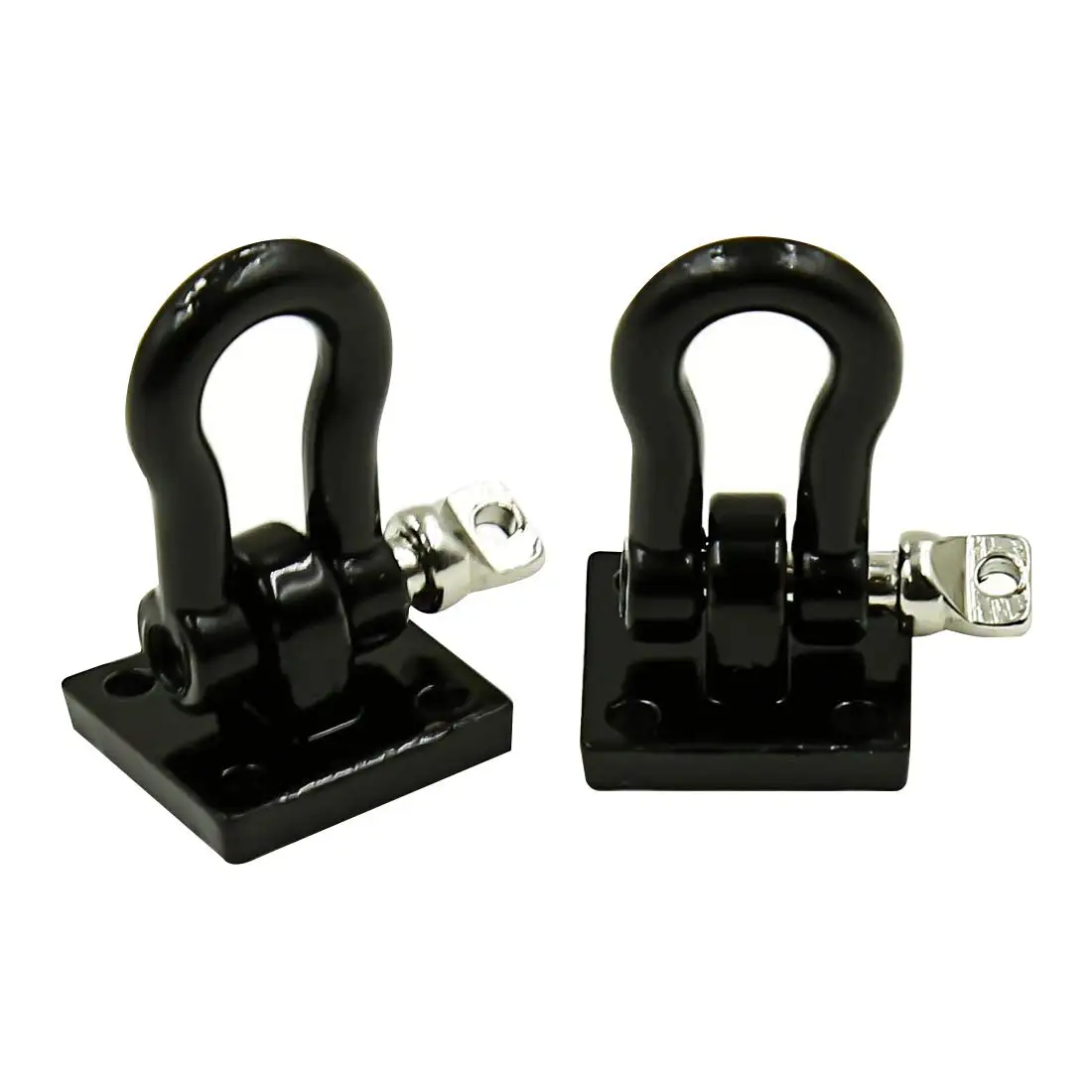 2Pcs Trailer Towing Buckle Tow Hooks Metal Climbing Trailer Shackles for 1/10 RC Car Truck Climbing Car (Black)