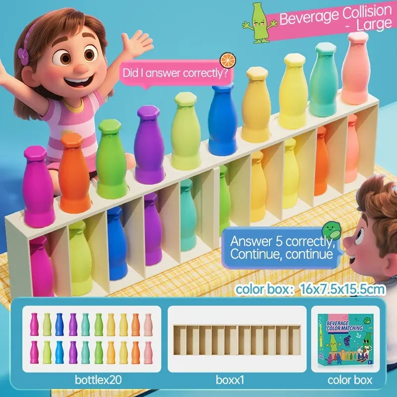 Bebidas engraçadas combinar cor classificação brinquedo jogo de treinamento de memória pai-filho jogo de tabuleiro interativo quebra-cabeça brinquedos para crianças presente