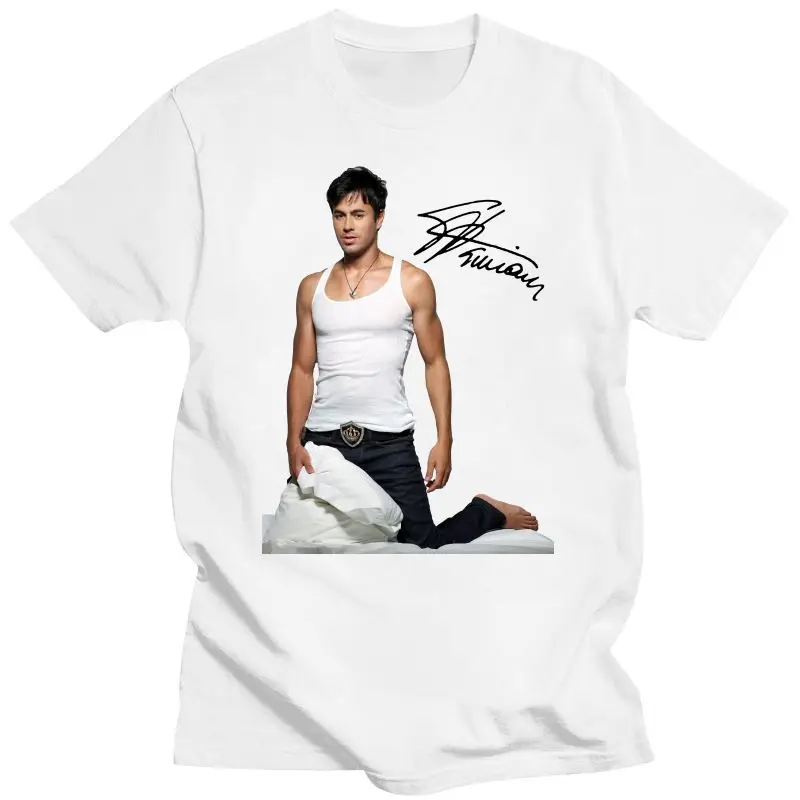 T703 Signed Enrique Iglesias T shirt tee t-shirt Secret Santa Gift Autograph