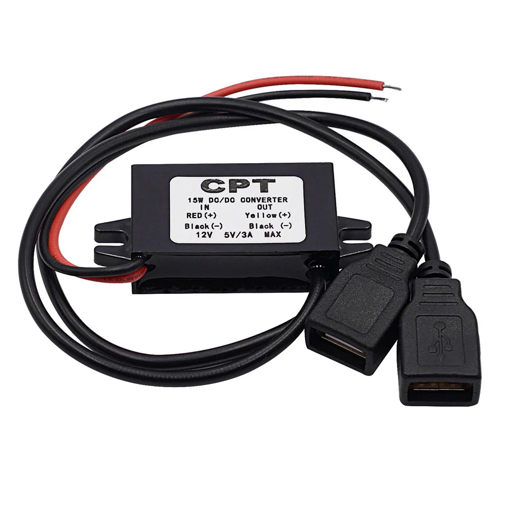 3A 12V to 5V DC-DC Buck Converter Step Down Module Dual USB DC-DC Converter Module Universal Low Power Consumption